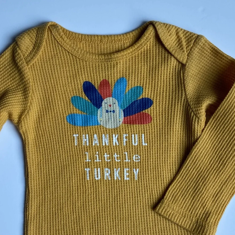 Thanksgiving Shirt Size 6 9 Months Chick Pea One Piece Thankful Little Turkey